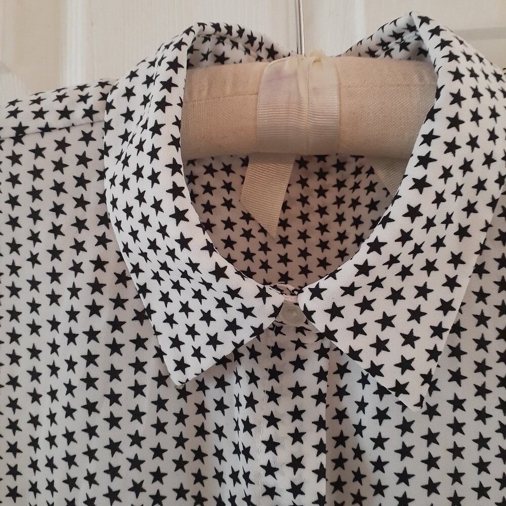 Joe Fresh Whimsigoth Style Star Blouse Size Medium